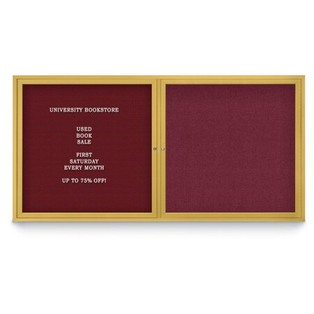 United Visual Products Corkboard, Cork/Gold, 48"x36" UV431HPLUS-GOLD-CORK